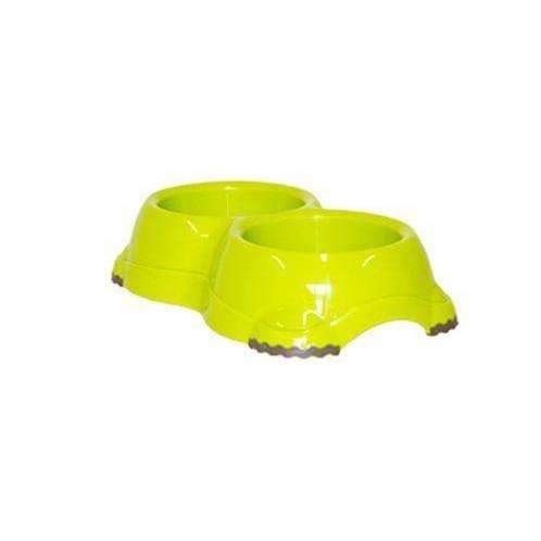 Moderna Double plastic bowl for dogs and cats H106173 2х11 cm 2х330 ml Green TTT
