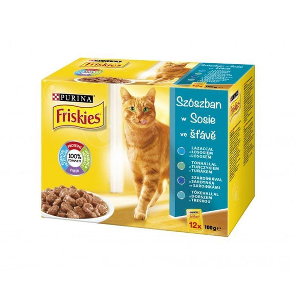 Friskies WC Multipack 12x100g - Salmon/Tuna/Cod/Sardine