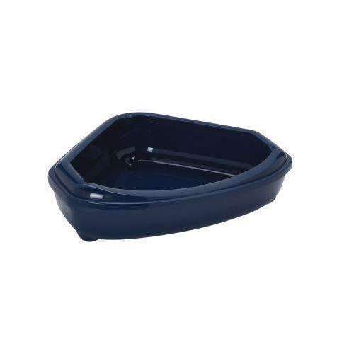 Moderna Corner Litter Tray With Rim - Blue Berry New