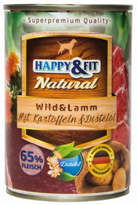 Happy&Fit Natural Adult Wild & Lamm Mit Kartoffeln & Distelöl - 400g