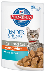 Hill's Feline Young Adult Sterilised Cat Fish - Pouch 12x85g