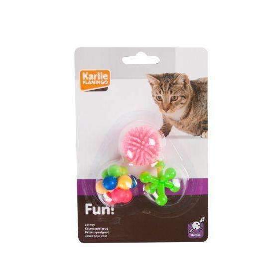 Karlie Flamingo Cat Toy Rubber Cat Toy Set of 3,NEW