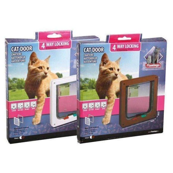 Karlie Flamingo Cat Door 4-Way White 20cm*19,2cm