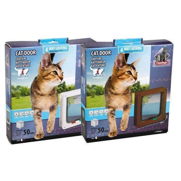 Karlie Flamingo Cat Door 4-Way Big Cats White 25,2cm*23,5cm