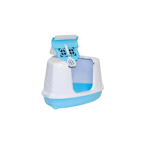 Moderna Flip Corner Cat Litter Box 'Light BLue'
