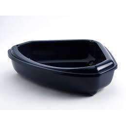 Moderna Corner Litter Tray With Rim 'Royal Blue'