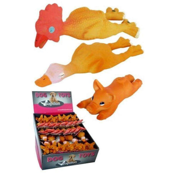 Papillon Latex Chicken, Duck, Pig Mini For Dogs 14cm