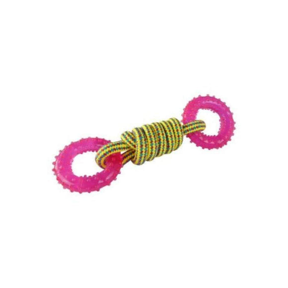 Papillon Weaving Rope Toy With TPR For Dogs 23 cm