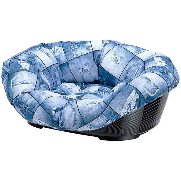 Ferplast Sofa 2 Dog,Cat Plastic Bed Sofa With Cushion - Blue