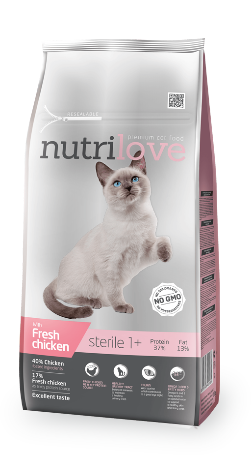Nutrilove Adult Cat Sterilised Chicken - Dry 1,4kg