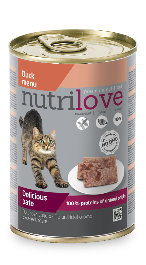 Nutrilove Adult Cat Duck - Pate 400gr