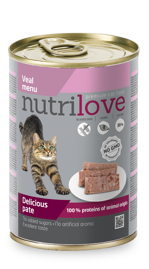Nutrilove Adult Cat Veal - Pate 400gr