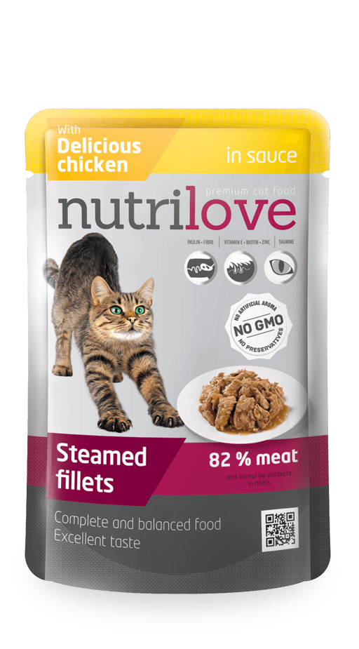 Nutrilove Adult Cat Chicken in sauce - Pouch 85gr