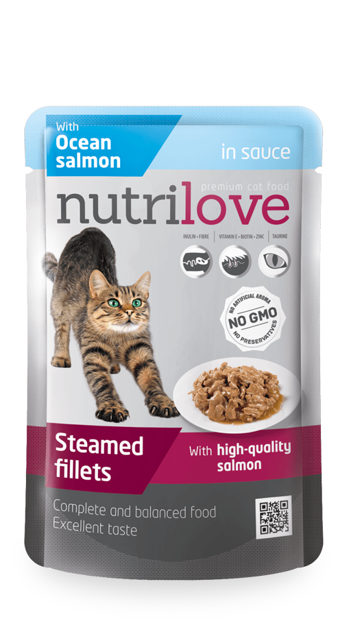Nutrilove Adult Cat Salmon in sauce - Pouch 85gr