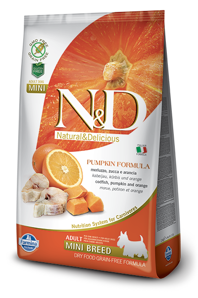 Farmina N&D Grain Free Cod Fish & Orange With Pumpkin Adult Mini - 7kg