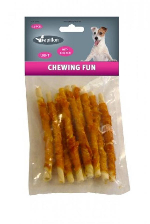Papillon White Twisted Sticks+Twisted Chicken 12½cm 10pcs