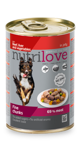Nutrilove Adult Dog Beef, Liver and Vegetable - Can 415gr