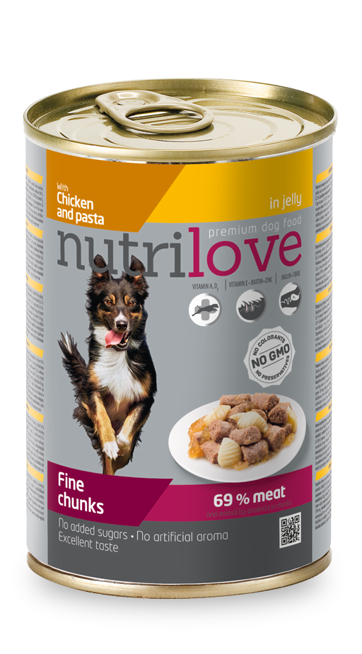 Nutrilove Adult Dog Chicken and Pasta - Can 415gr