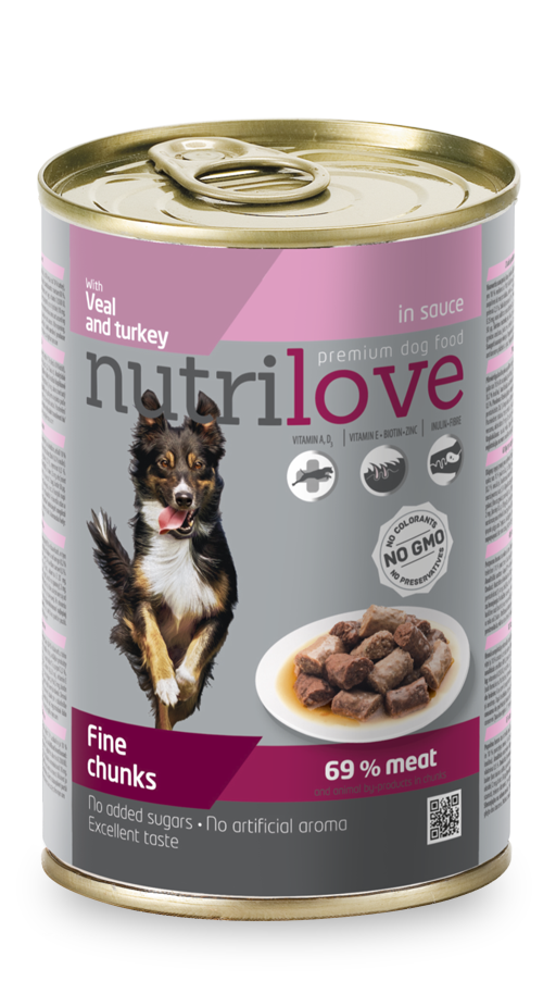 Nutrilove Adult Dog Veal and Turkey - Can 415gr