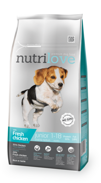 Nutrilove Junior/Puppy Small and Medium Breed Chicken - Dry 8kg