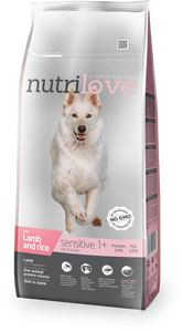 Nutrilove Sensitive Dog Lamb and Rice - Dry 12kg
