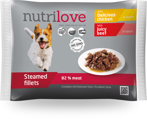 Nutrilove Adult Dog Pouch 2x Chicken + 2x Beef