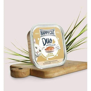 Happy Cat Duo With Beef & Rabbit - 12x100g