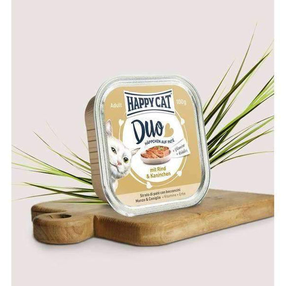 Happy Cat Duo With Beef & Rabbit - 12x100g