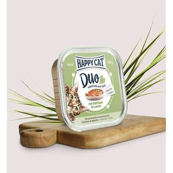 Happy Cat Duo With Poultry & Lamb - 12x100g