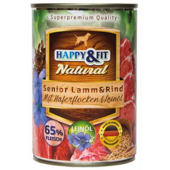 Happy&Fit Natural Senior Lamm & Rind Mit Haferflocken & Leinöl - 400g