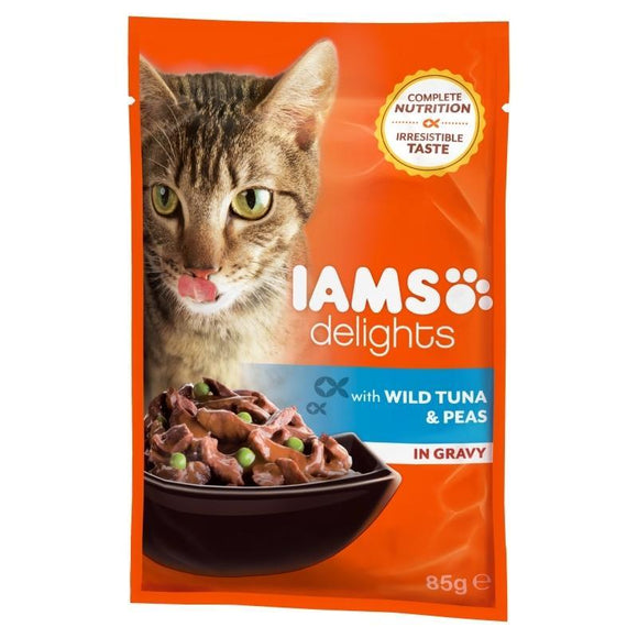 Iams Delights With Wild Tuna And Peas In Gravy - 85g