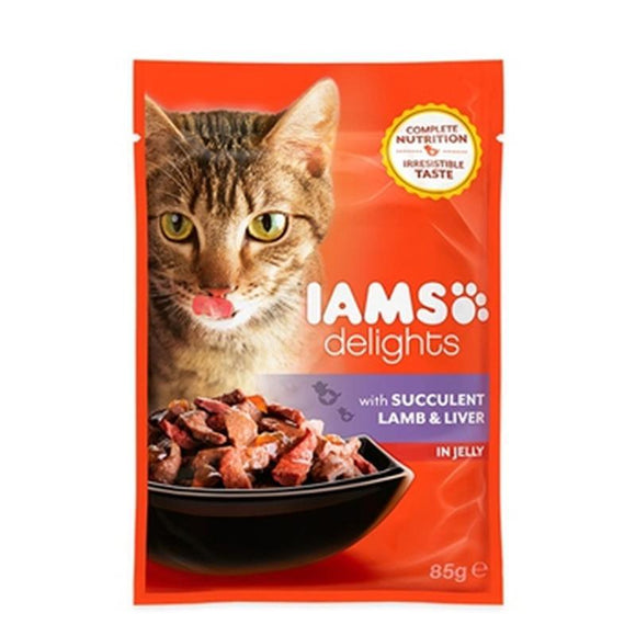 Iams Cat Delights Adult Succulent Lamb & Liver in Jelly 85gr