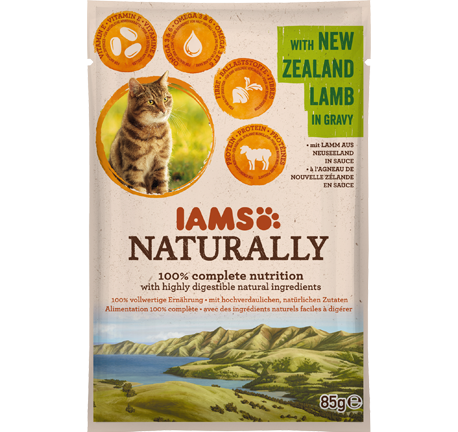 Iams Naturally Cat Adult New Zealand Lamb in Gravy 85G