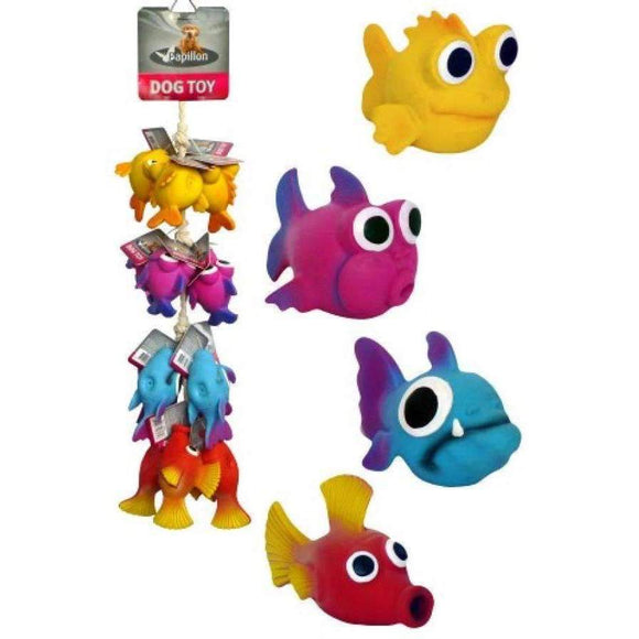 Papillon Latex Big Eye Fish For Dogs 10/14cm