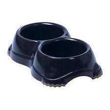 Moderna Double Plastic Bowl For Dogs And Cats 2 H107021 2х11 Cm 2х330 Ml Dark Blue TTT