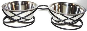 Raintech Double Stainless Steel Bowl With Wrought Iron Stand - 13cm