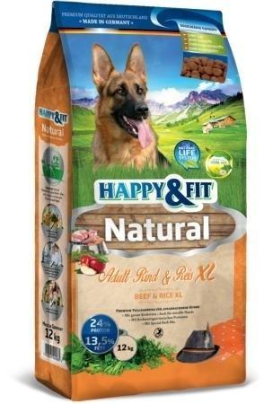 Happy&Fit Natural Adult Rind & Rice XL - 12kg