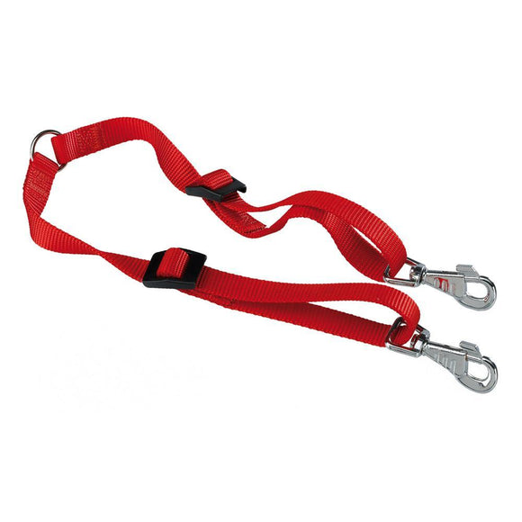 Ferplast Twin 20/50 Adjustable Double Dog Lead - Red