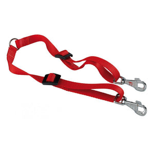 Ferplast Twin 10/36 Adjustable Double Dog Lead - Red